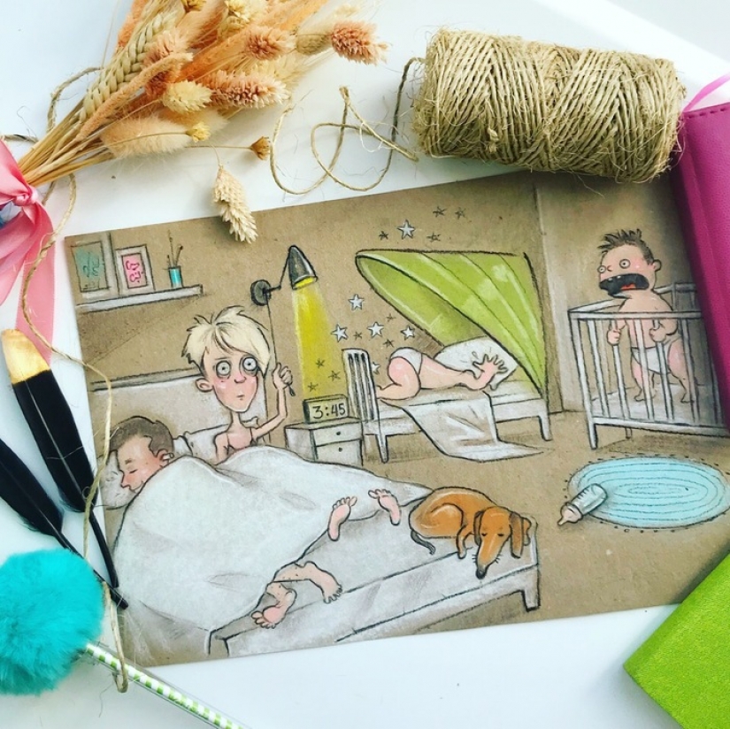 10 increíbles dibujos sobre la vida cotidiana de los rusos mamás
