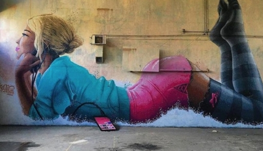 20 de la calle-arte-trabajo en el borde de arte y el vandalismo