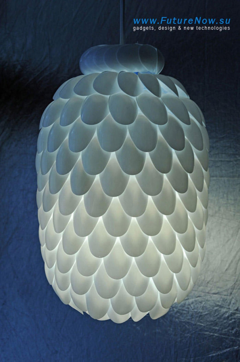 21 la idea de la fabricación de lámparas y candelabros de objetos de la vida cotidiana