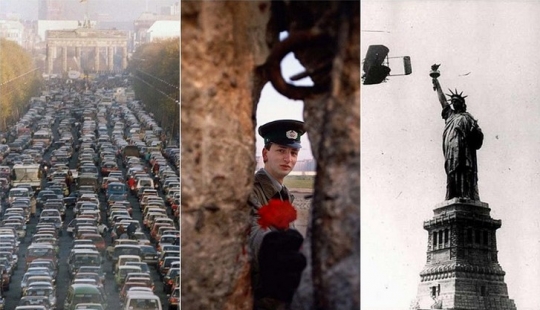 25 pictures representing significant events in human history from an unusual angle