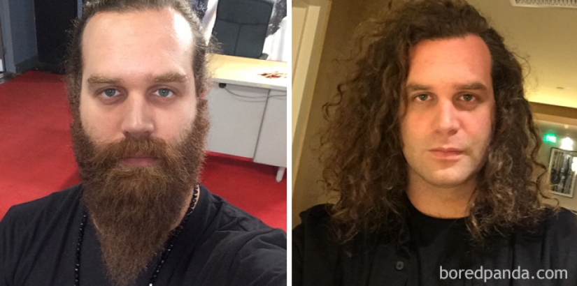 30 men with a beard and without it. It's exactly the same people?