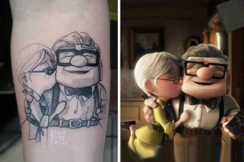 33 tatuaje basado en su favorito de películas y dibujos animados