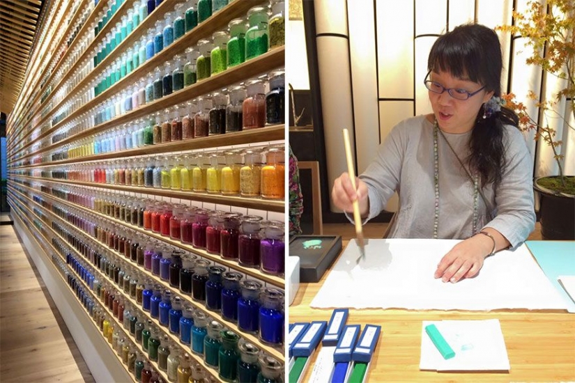 4200 pigmentos exhibió en un número de Japoneses de la tienda de pintura