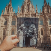 A window to the past: a resident of Baku combines old photos with modern types