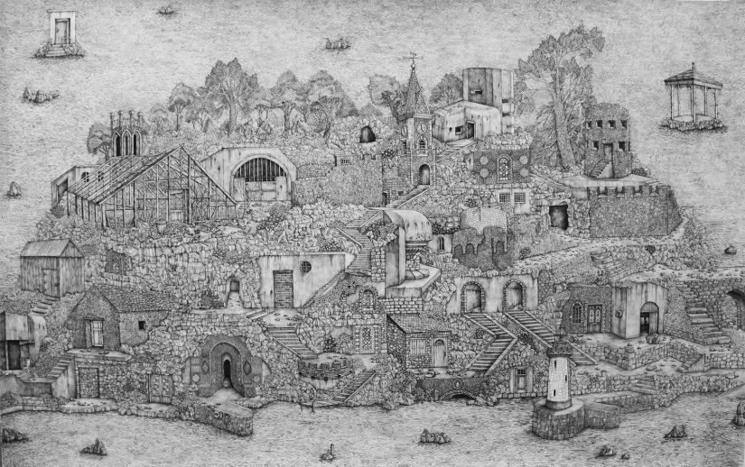 A world on paper: the Briton creates incredible landscapes in pen