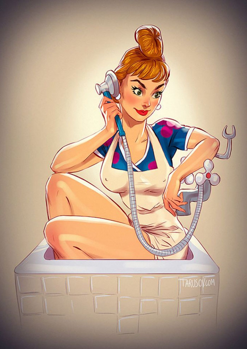 And Shapoklyak sexy! 6 heroines of the Soviet cartoons in the style of pin-up