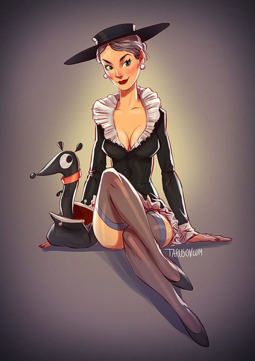 And Shapoklyak sexy! 6 heroines of the Soviet cartoons in the style of pin-up