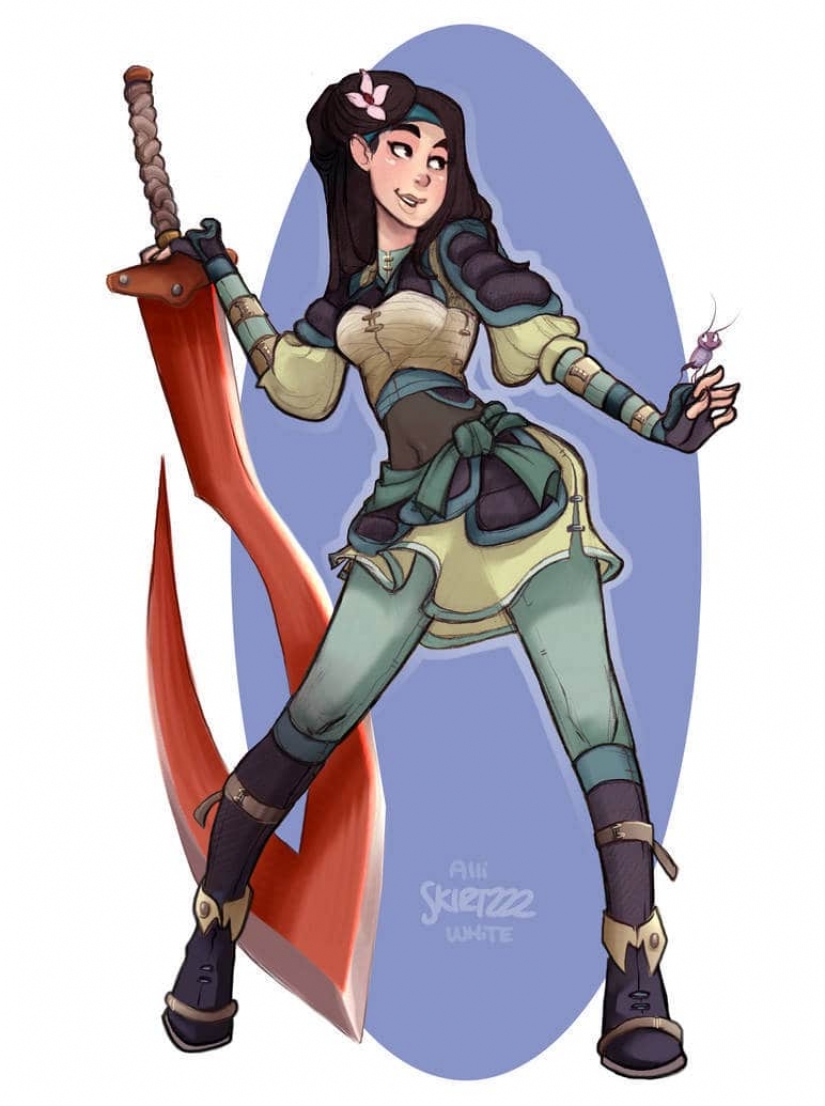 Artillero de la Nieve blanca, Berserker Pocahontas y otros la belleza de disney en la forma en que los personajes del juego