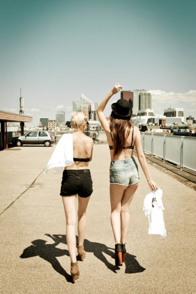 Blue denim shorts a favorite among American women 70 years