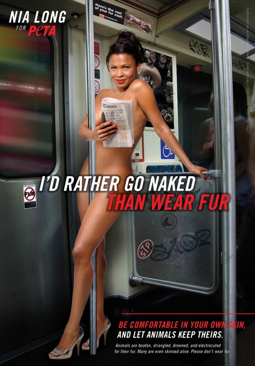 Celebrities who undressed for participation in antimirova campaign PETA