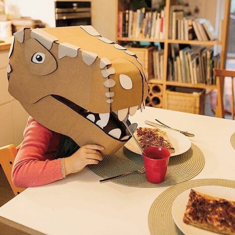 Cheap and creative: seamstress makes costumes out of cardboard