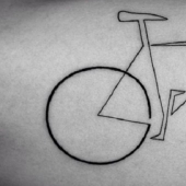 Cool minimalist tattoo, drawn with a single line