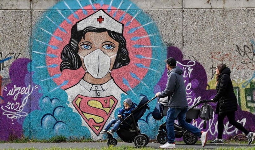 Coronavirus in the streets of the world: 17 works of street art on the theme CoVid-19