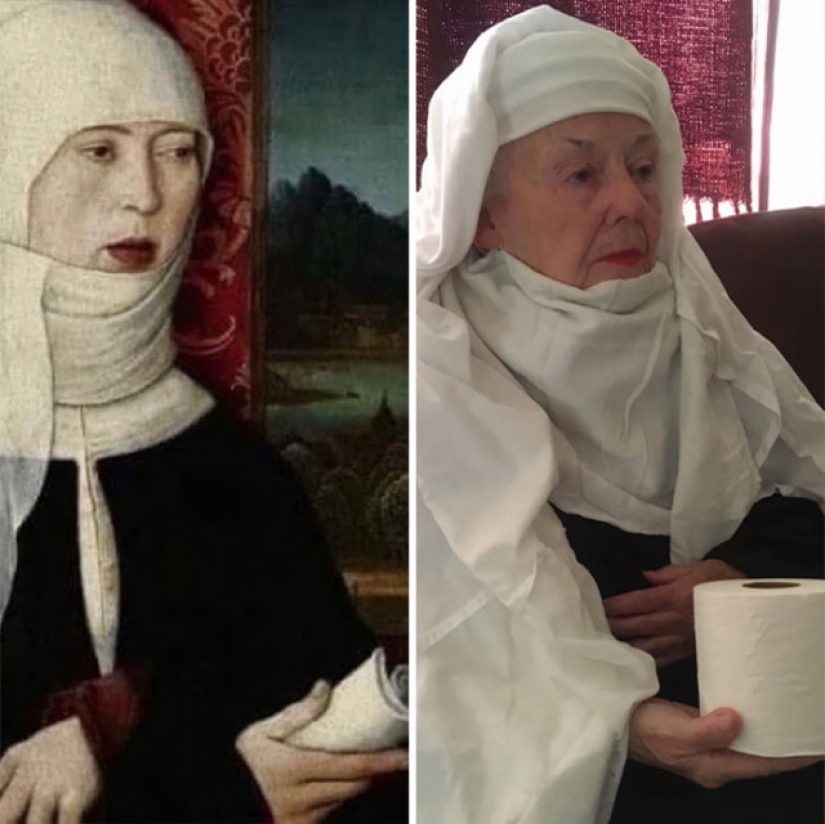 Daughter and her 83-year-old mother recreate works of art on quarantine