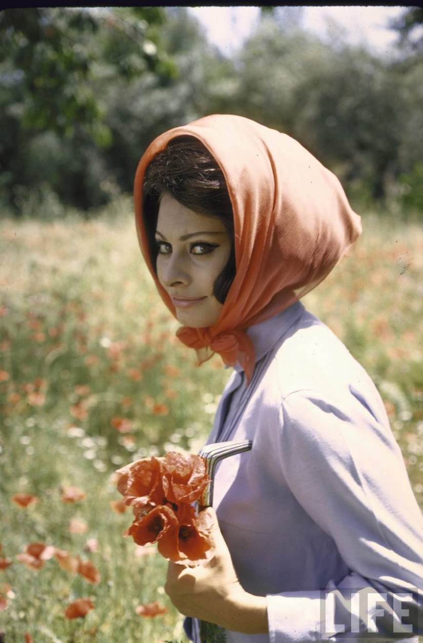 Dolce Vita: unidentified photo of a young Sophia Loren in luxury Villa