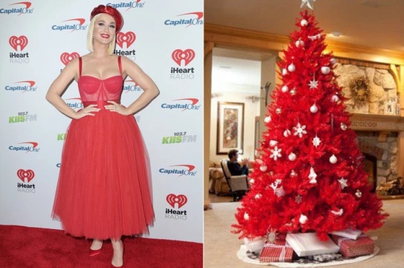 Dressed to the nines stars as Christmas tree: 13 fashion images of celebrities and Christmas trees in the same style