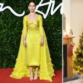 Dressed to the nines stars as Christmas tree: 13 fashion images of celebrities and Christmas trees in the same style