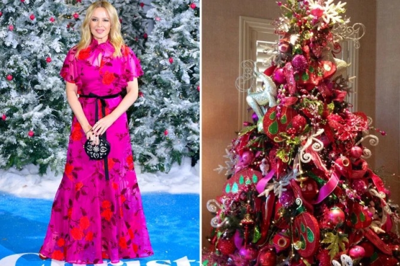 Dressed to the nines stars as Christmas tree: 13 fashion images of celebrities and Christmas trees in the same style