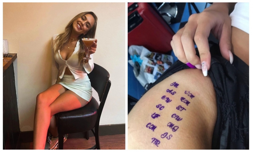 Drunk tattoo: British woman woke up and found on the body of the names of the seven guys that spent the night
