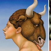 El doble significado de las pinturas de Michael Bergt de Orientales clásicos del Western surrealismo