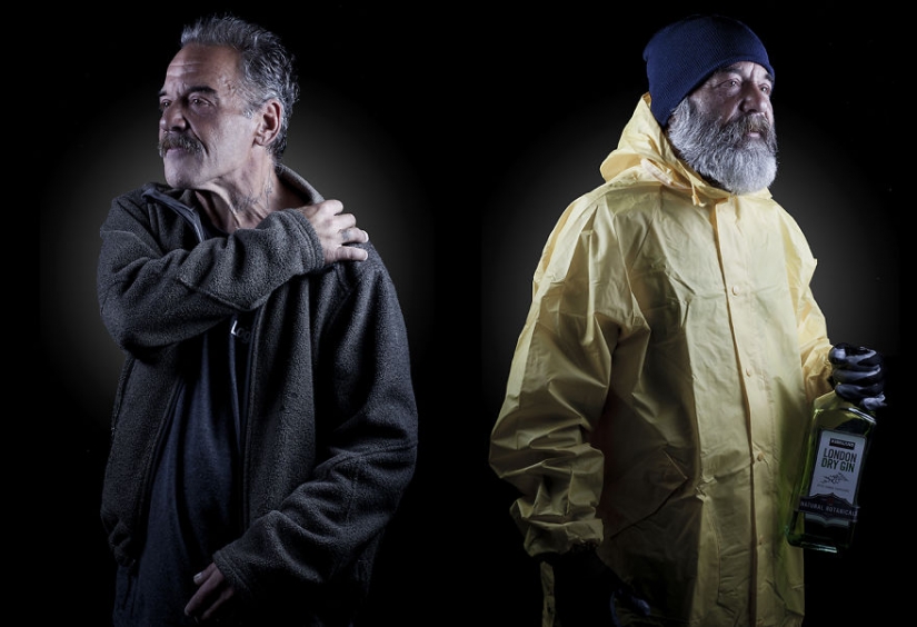 El Príncipe y el mendigo: el fotógrafo quitado las personas sin hogar en el camino de sus sueños
