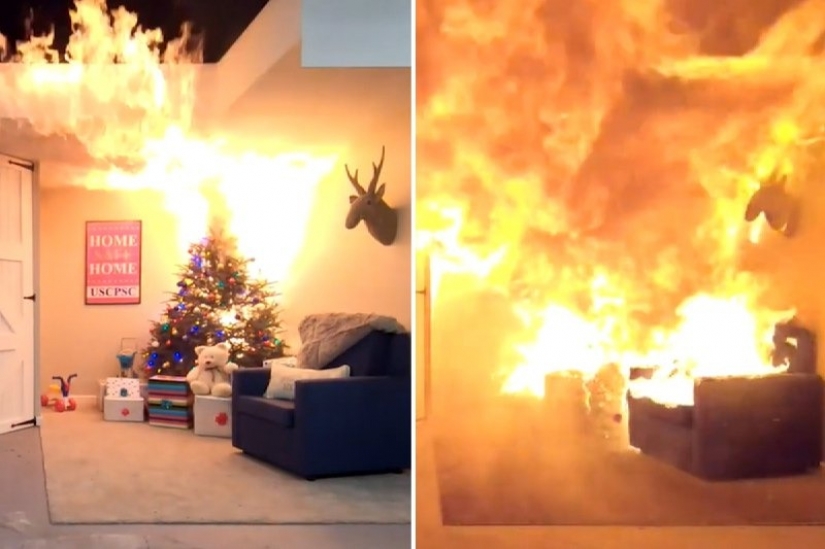 Elochka, Gori! New year's beauty can transform a room into a pile of ashes 23 seconds