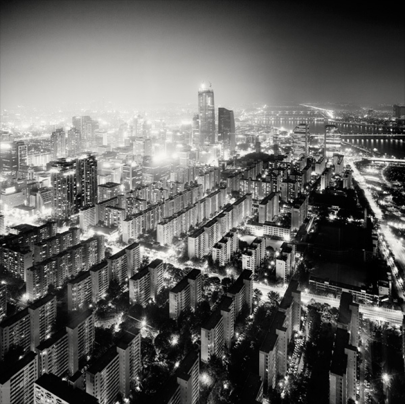 En blanco y negro de la belleza de las grandes ciudades