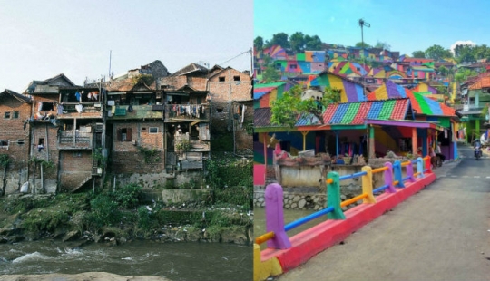 En Indonesia, más de 22 mil dólares ha convertido a los barrios en el área de arco iris