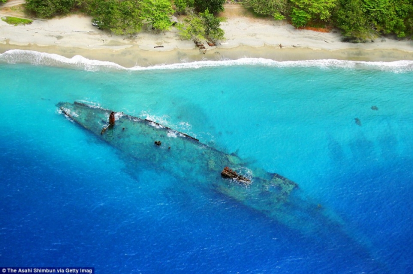 Fighting machines of world war II, lost on a remote island in the Pacific ocean