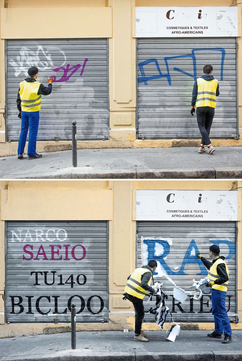 French artist fixes the ugly graffiti