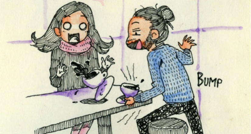From Italy to Canada for a first date: the artist drew a comic about the first meeting with a sweetheart