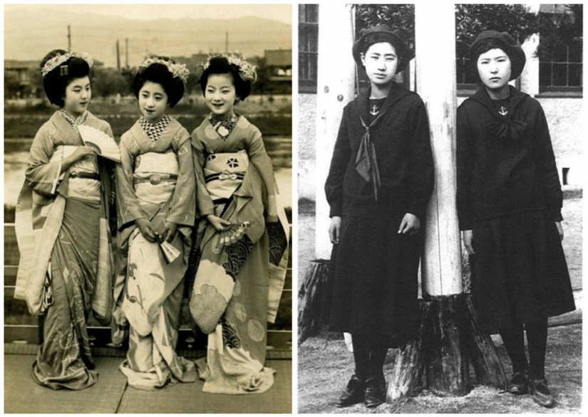 Give the young people looked like teenagers from different countries 100 years ago