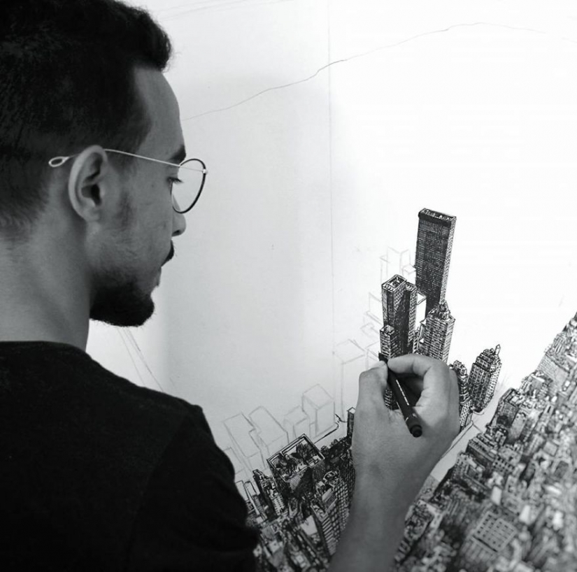 Google Maps con sus propias manos: un estudiante de Egipto, pintado de cada edificio en nueva York
