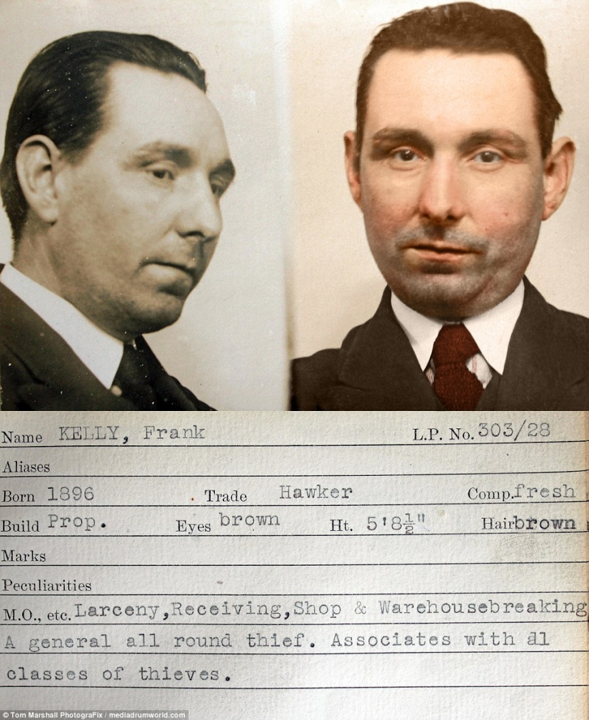 GOP-stop, no tenemos miedo de Scotland Yard: imágenes a color de los criminales de la década de 1930