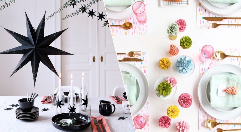 How to decorate the table for the New year: 20 easy ideas