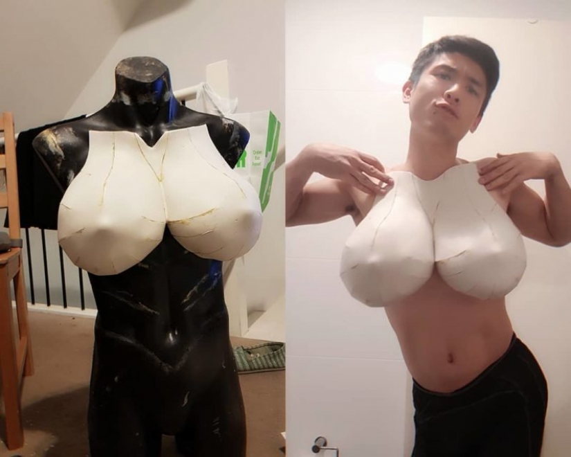 Huge Breasts, long hair and appetizing ass: cosplayer barely recognized the image of a girl