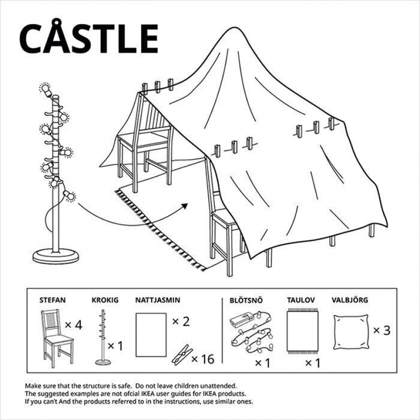 I'm in the house: 6 Fort building for kids from IKEA Russia