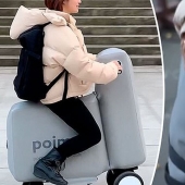 In Japan created a bouncy electro-scooter that easily fits in a backpack