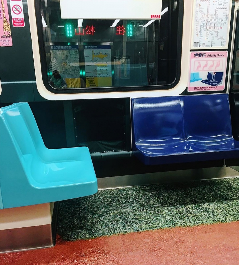 In Taipei subway cars turned into sports fields
