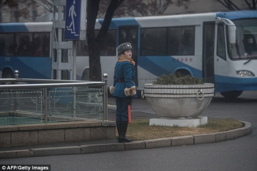 In the North Korean traffic police choose only pretty girls