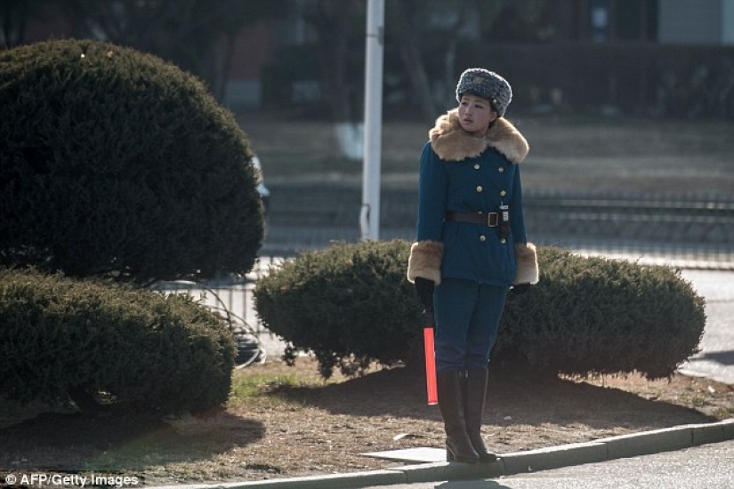 In the North Korean traffic police choose only pretty girls