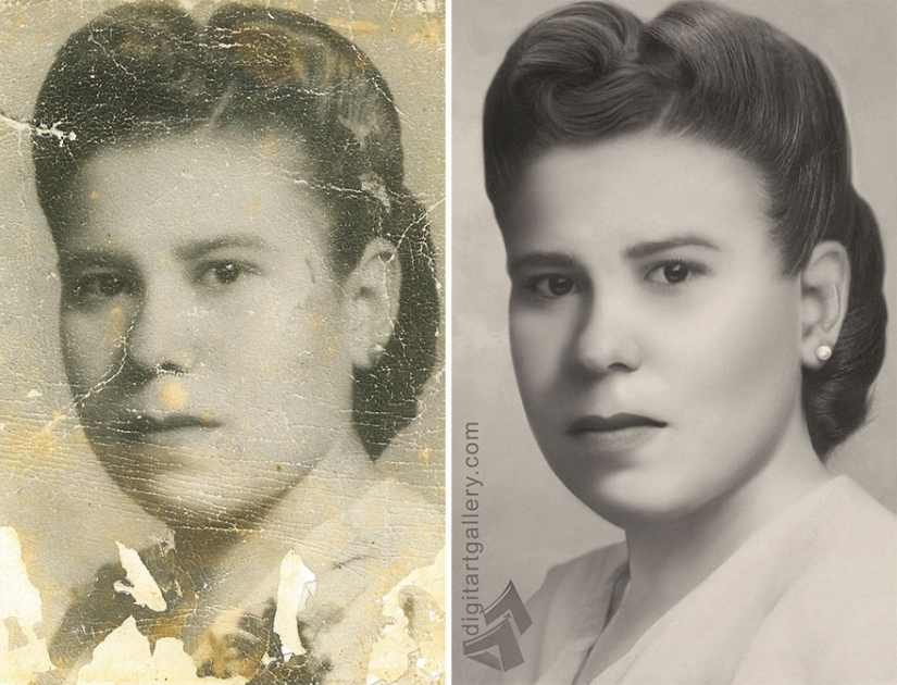 Increíbles ejemplos de antes y después de la restauración de fotos antiguas de un Retocador