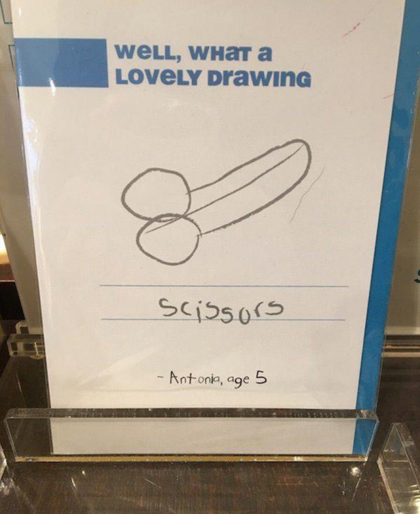 Innocent children's drawings, which look absolutely indecent