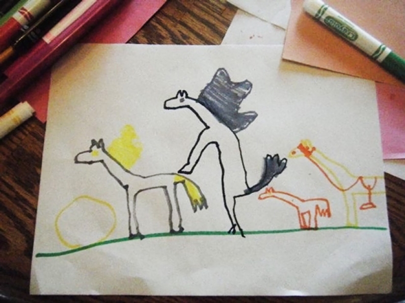 Innocent children's drawings, which look absolutely indecent