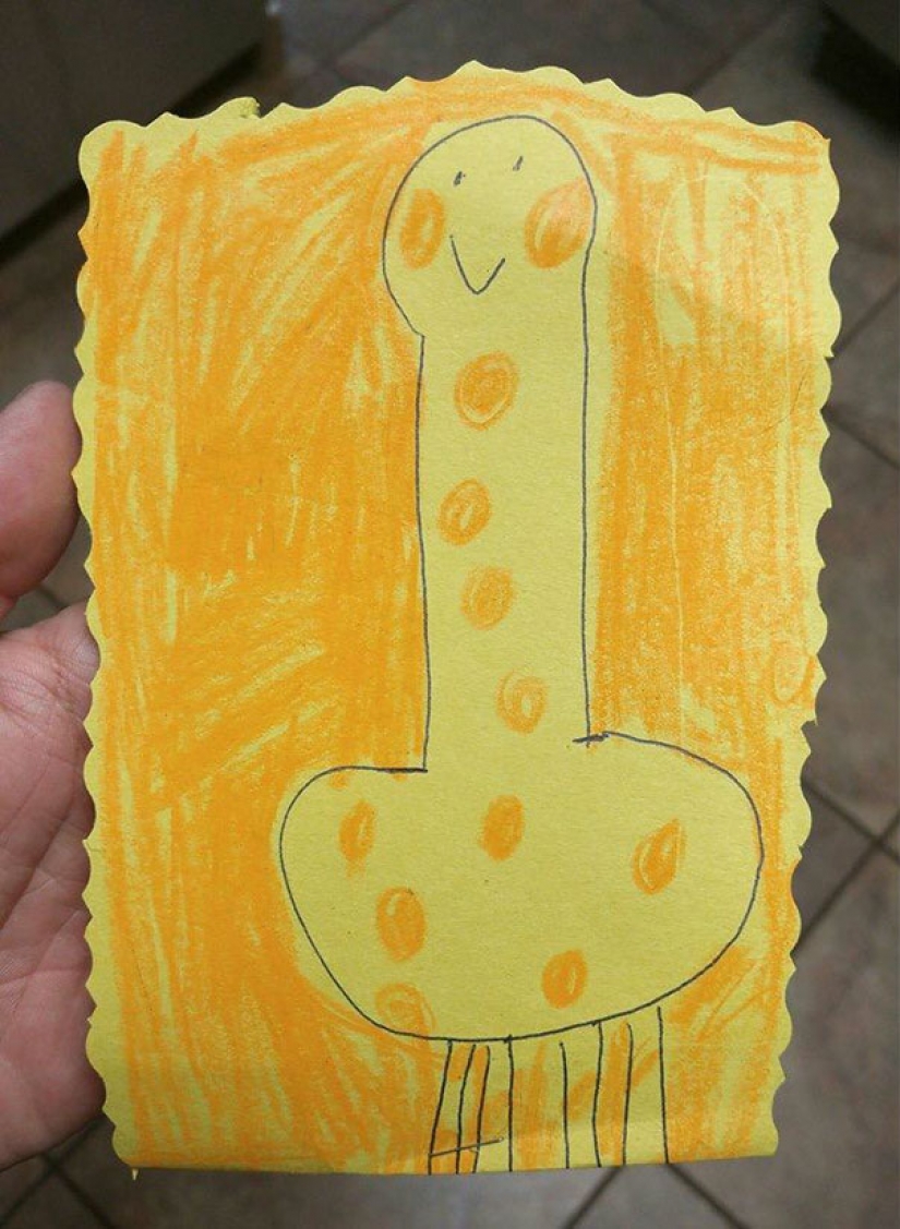 Innocent children's drawings, which look absolutely indecent