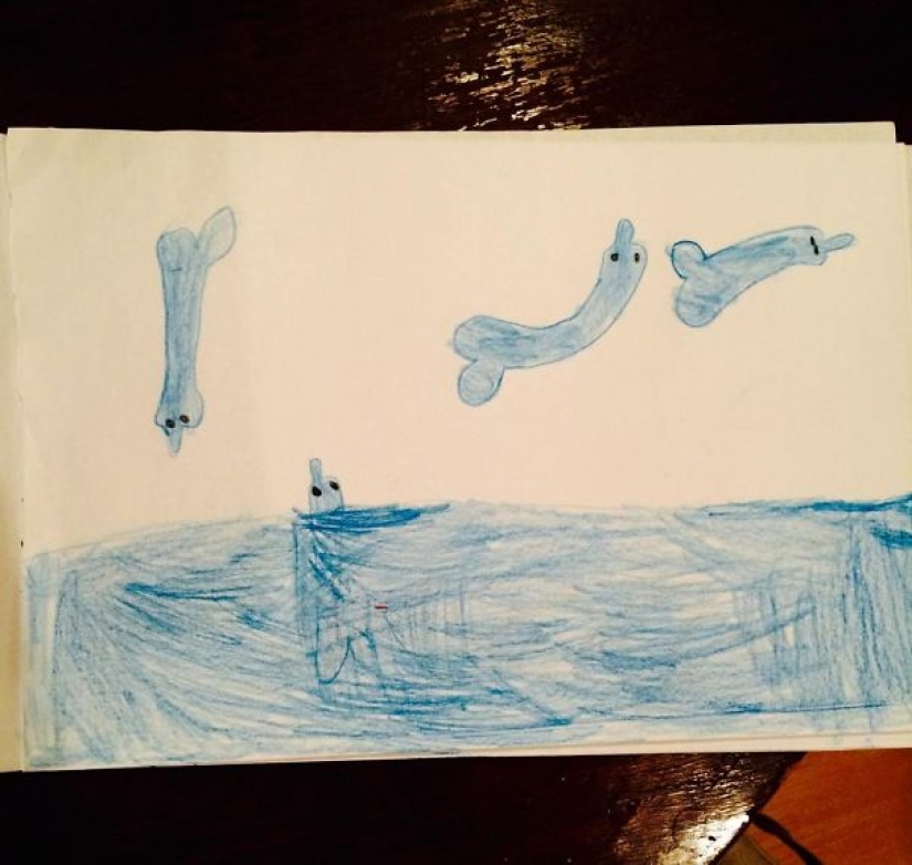 Innocent children's drawings, which look absolutely indecent