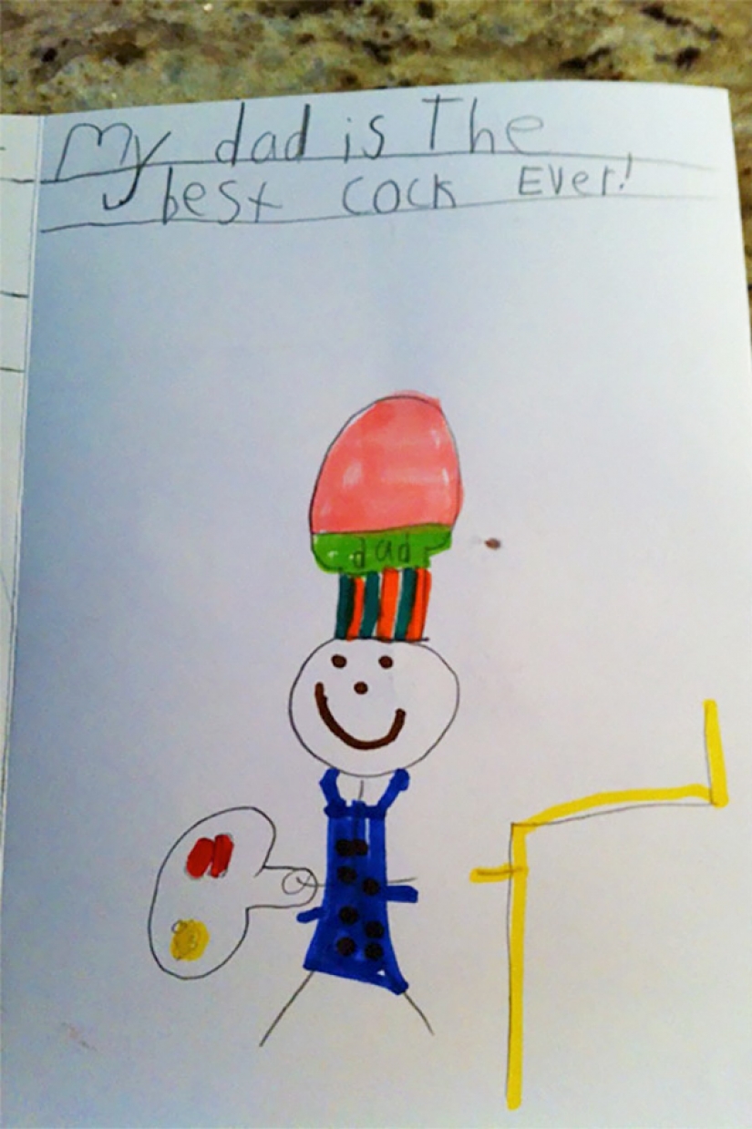 Innocent children's drawings, which look absolutely indecent