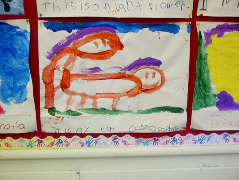 Innocent children's drawings, which look absolutely indecent