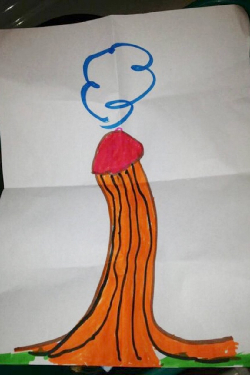 Innocent children's drawings, which look absolutely indecent