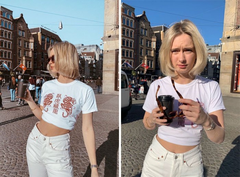 Instagram vs. The model revealed the secret, showing the ideal and the real photo